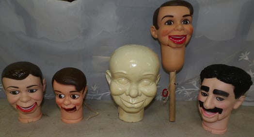 lot of ventriloquist doll heads