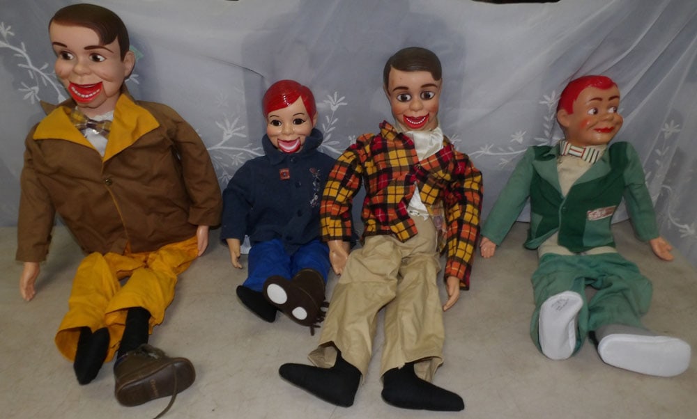 lot of ventriloquist dolls: lot of ventriloquist dolls. "ALL DESCRIPTIONS AND ANY CONDITION STATEMENT GIVEN BY LANGSTON AUCTION GALLERY ARE STRICTLY OPINIONS AND LANGSTON'S SHALL HAVE NO RESPONSIBILITY FOR ERRORS OR OMISSIONS. T