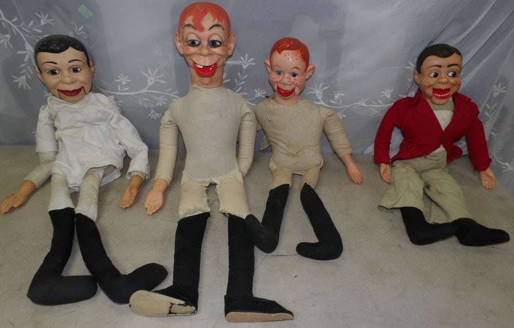 lot of ventriloquist dolls: lot of ventriloquist dolls. "ALL DESCRIPTIONS AND ANY CONDITION STATEMENT GIVEN BY LANGSTON AUCTION GALLERY ARE STRICTLY OPINIONS AND LANGSTON'S SHALL HAVE NO RESPONSIBILITY FOR ERRORS OR OMISSIONS. T