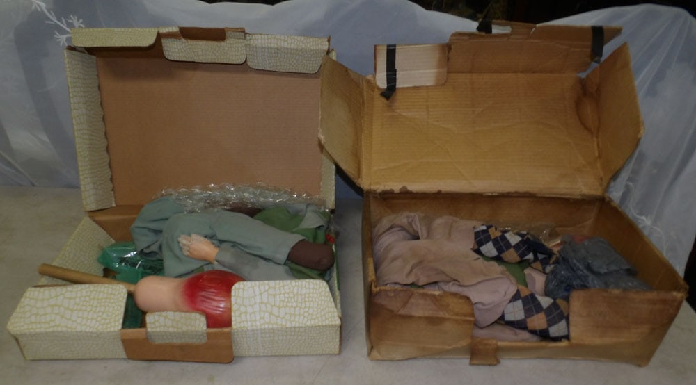 lot of ventriloquist dolls: lot of ventriloquist dolls. "ALL DESCRIPTIONS AND ANY CONDITION STATEMENT GIVEN BY LANGSTON AUCTION GALLERY ARE STRICTLY OPINIONS AND LANGSTON'S SHALL HAVE NO RESPONSIBILITY FOR ERRORS OR OMISSIONS. T