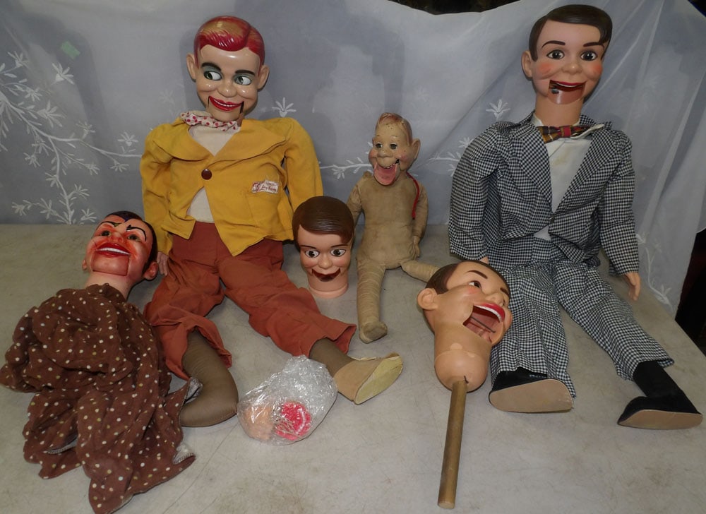 lot of ventriloquist dolls: lot of ventriloquist dolls. "ALL DESCRIPTIONS AND ANY CONDITION STATEMENT GIVEN BY LANGSTON AUCTION GALLERY ARE STRICTLY OPINIONS AND LANGSTON'S SHALL HAVE NO RESPONSIBILITY FOR ERRORS OR OMISSIONS. T