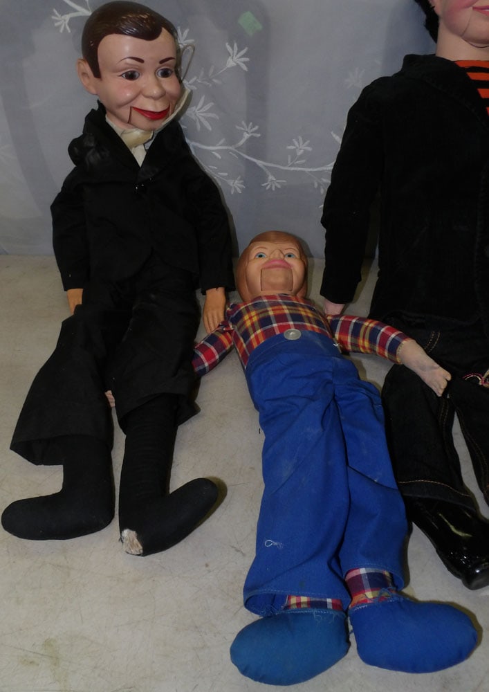 lot of ventriloquist dolls: lot of ventriloquist dolls. "ALL DESCRIPTIONS AND ANY CONDITION STATEMENT GIVEN BY LANGSTON AUCTION GALLERY ARE STRICTLY OPINIONS AND LANGSTON'S SHALL HAVE NO RESPONSIBILITY FOR ERRORS OR OMISSIONS. T