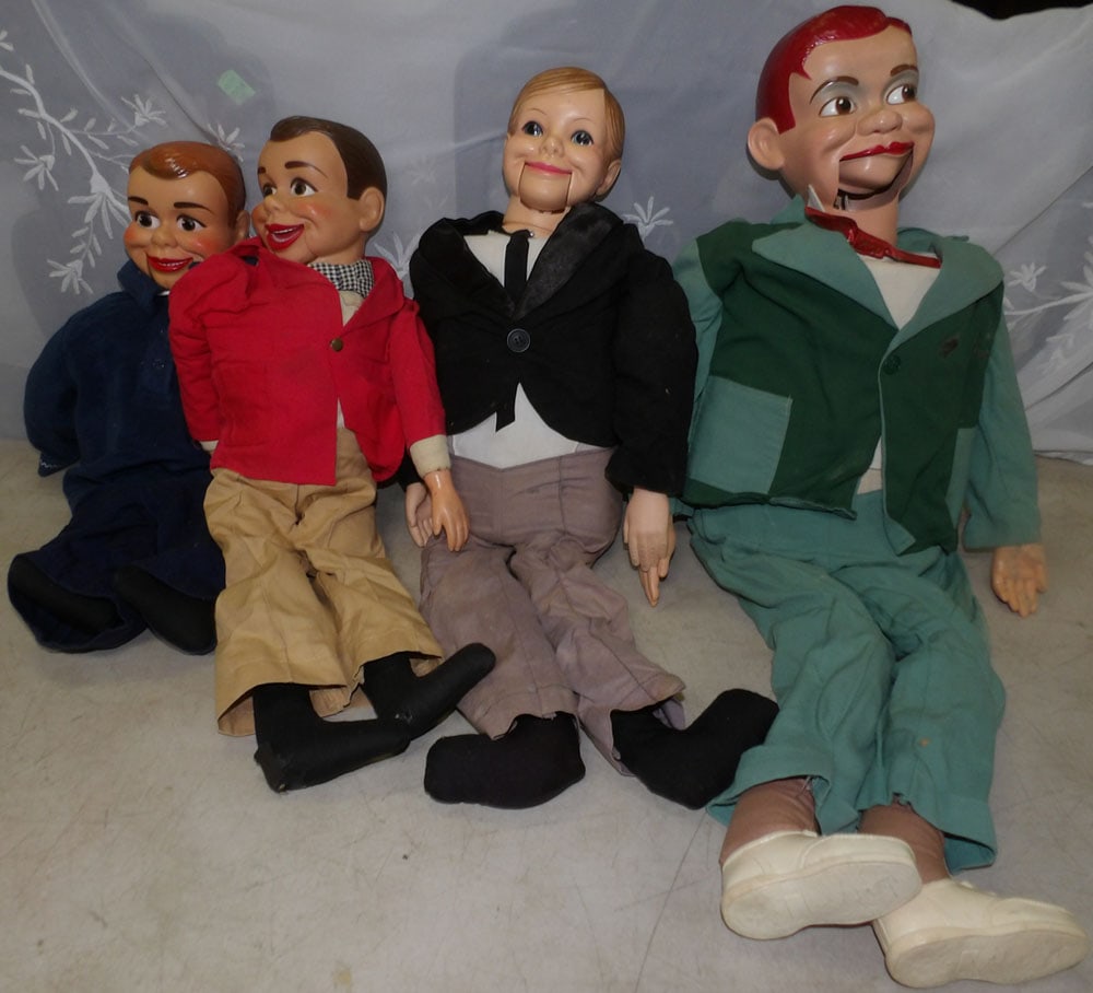 lot of ventriloquist dolls: lot of ventriloquist dolls. "ALL DESCRIPTIONS AND ANY CONDITION STATEMENT GIVEN BY LANGSTON AUCTION GALLERY ARE STRICTLY OPINIONS AND LANGSTON'S SHALL HAVE NO RESPONSIBILITY FOR ERRORS OR OMISSIONS. T