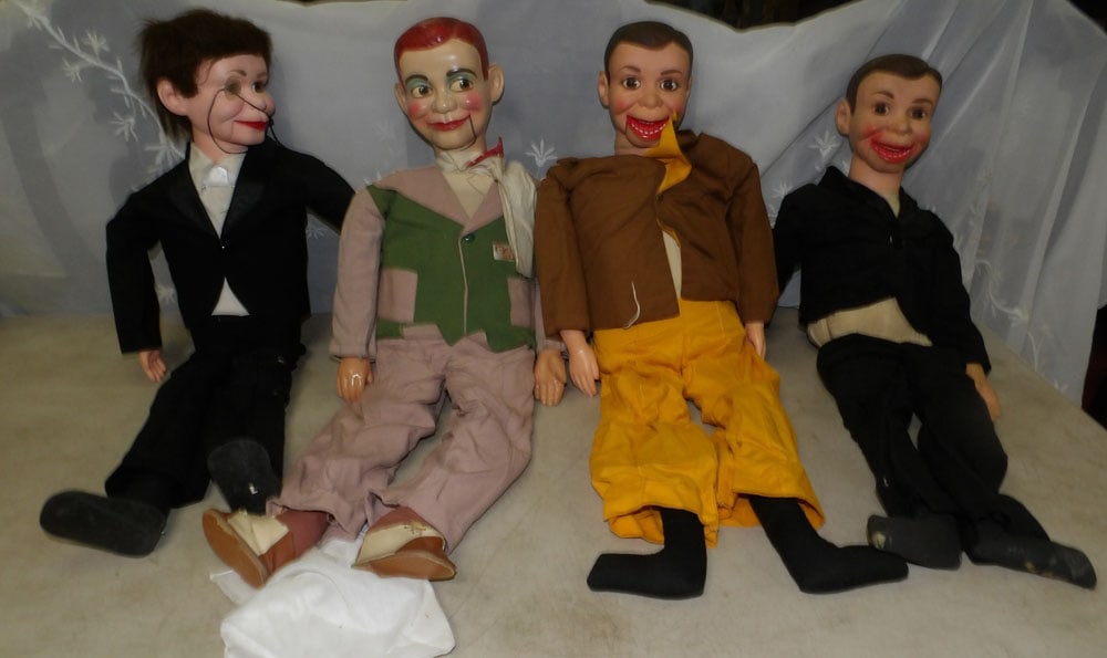 lot of ventriloquist dolls: lot of ventriloquist dolls. "ALL DESCRIPTIONS AND ANY CONDITION STATEMENT GIVEN BY LANGSTON AUCTION GALLERY ARE STRICTLY OPINIONS AND LANGSTON'S SHALL HAVE NO RESPONSIBILITY FOR ERRORS OR OMISSIONS. T