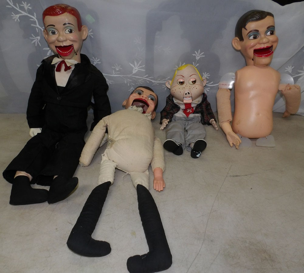 lot of ventriloquist dolls: lot of ventriloquist dolls. "ALL DESCRIPTIONS AND ANY CONDITION STATEMENT GIVEN BY LANGSTON AUCTION GALLERY ARE STRICTLY OPINIONS AND LANGSTON'S SHALL HAVE NO RESPONSIBILITY FOR ERRORS OR OMISSIONS. T