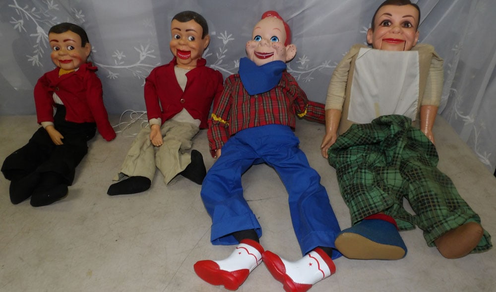 lot of ventriloquist dolls: lot of ventriloquist dolls. "ALL DESCRIPTIONS AND ANY CONDITION STATEMENT GIVEN BY LANGSTON AUCTION GALLERY ARE STRICTLY OPINIONS AND LANGSTON'S SHALL HAVE NO RESPONSIBILITY FOR ERRORS OR OMISSIONS. T