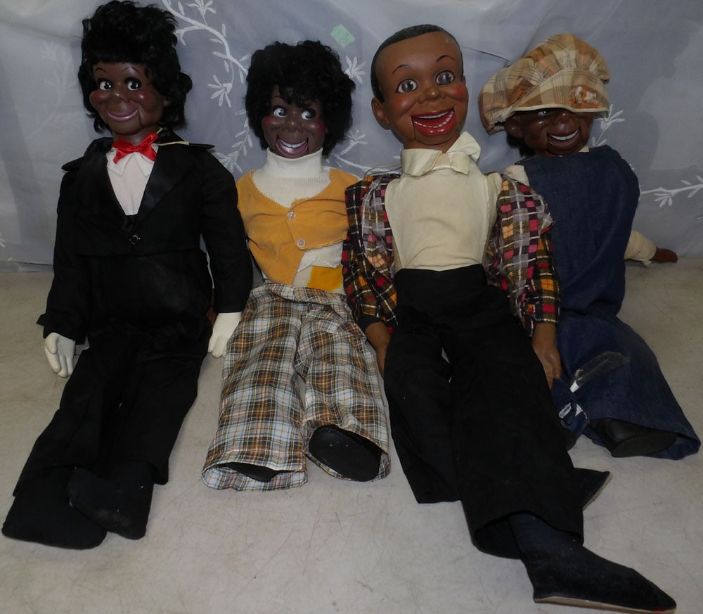 lot of ventriloquist dolls: lot of ventriloquist dolls. "ALL DESCRIPTIONS AND ANY CONDITION STATEMENT GIVEN BY LANGSTON AUCTION GALLERY ARE STRICTLY OPINIONS AND LANGSTON'S SHALL HAVE NO RESPONSIBILITY FOR ERRORS OR OMISSIONS. T