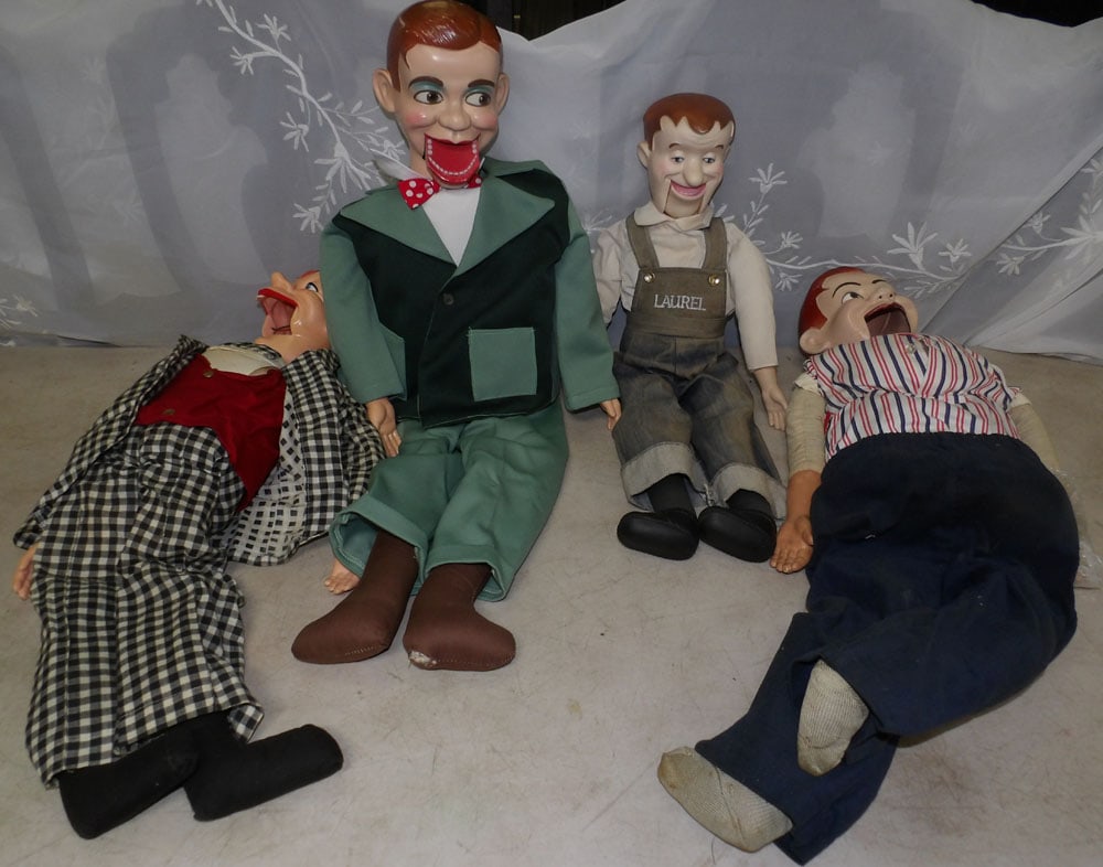 lot of ventriloquist dolls: lot of ventriloquist dolls. "ALL DESCRIPTIONS AND ANY CONDITION STATEMENT GIVEN BY LANGSTON AUCTION GALLERY ARE STRICTLY OPINIONS AND LANGSTON'S SHALL HAVE NO RESPONSIBILITY FOR ERRORS OR OMISSIONS. T