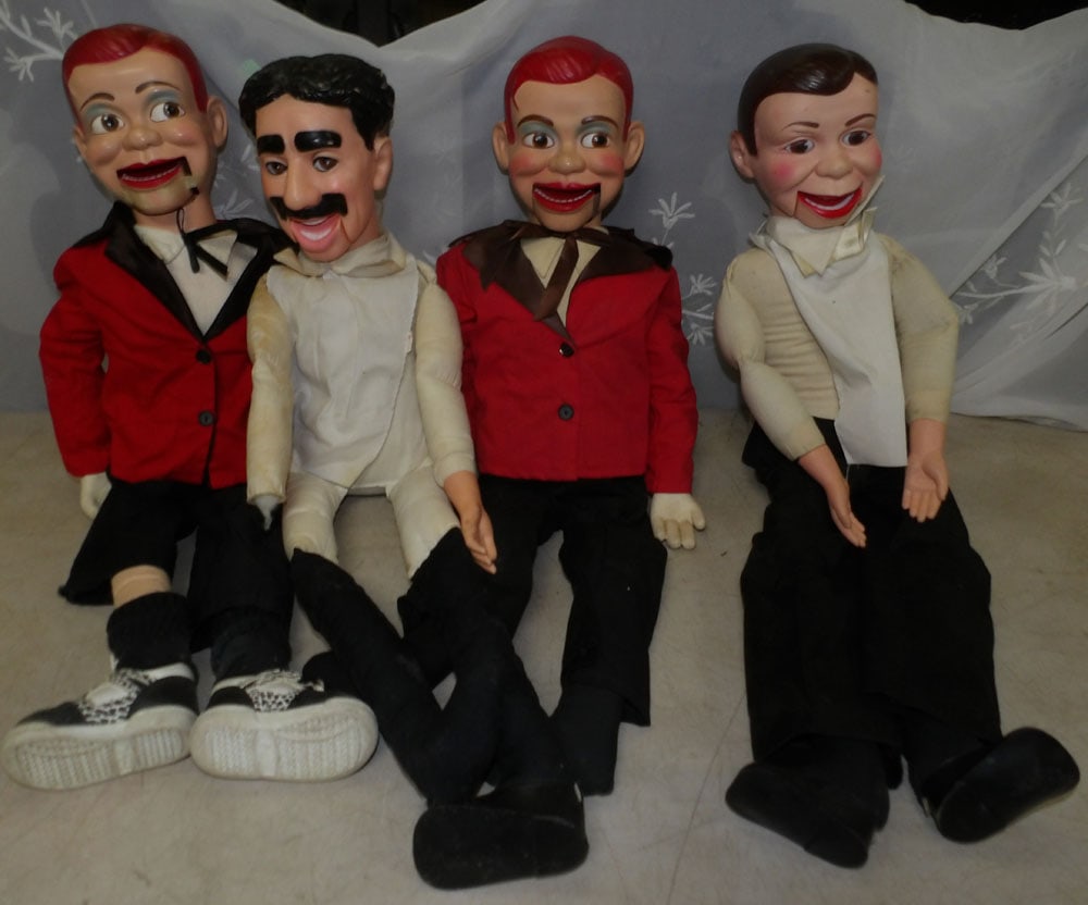 lot of ventriloquist dolls: lot of ventriloquist dolls. "ALL DESCRIPTIONS AND ANY CONDITION STATEMENT GIVEN BY LANGSTON AUCTION GALLERY ARE STRICTLY OPINIONS AND LANGSTON'S SHALL HAVE NO RESPONSIBILITY FOR ERRORS OR OMISSIONS. T