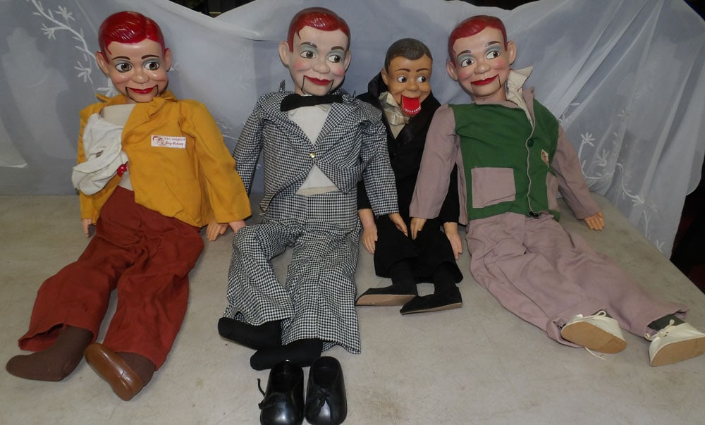 lot of ventriloquist dolls: lot of ventriloquist dolls. "ALL DESCRIPTIONS AND ANY CONDITION STATEMENT GIVEN BY LANGSTON AUCTION GALLERY ARE STRICTLY OPINIONS AND LANGSTON'S SHALL HAVE NO RESPONSIBILITY FOR ERRORS OR OMISSIONS. T