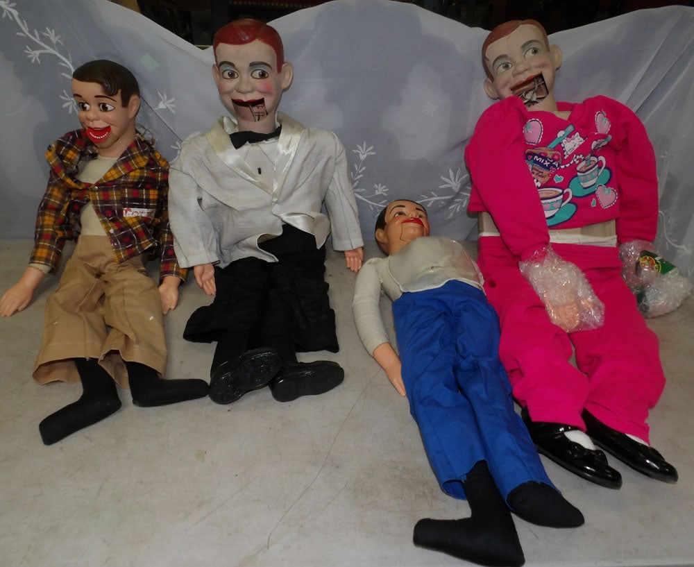 lot of ventriloquist dolls: lot of ventriloquist dolls. "ALL DESCRIPTIONS AND ANY CONDITION STATEMENT GIVEN BY LANGSTON AUCTION GALLERY ARE STRICTLY OPINIONS AND LANGSTON'S SHALL HAVE NO RESPONSIBILITY FOR ERRORS OR OMISSIONS. T
