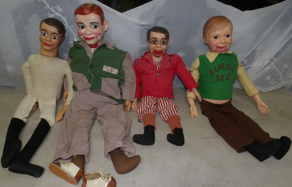 lot of ventriloquist dolls: lot of ventriloquist dolls. "ALL DESCRIPTIONS AND ANY CONDITION STATEMENT GIVEN BY LANGSTON AUCTION GALLERY ARE STRICTLY OPINIONS AND LANGSTON'S SHALL HAVE NO RESPONSIBILITY FOR ERRORS OR OMISSIONS. T