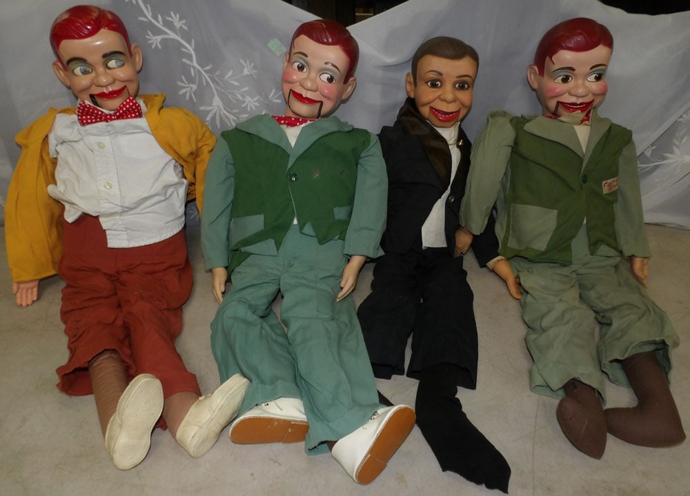 lot of ventriloquist dolls: lot of ventriloquist dolls. "ALL DESCRIPTIONS AND ANY CONDITION STATEMENT GIVEN BY LANGSTON AUCTION GALLERY ARE STRICTLY OPINIONS AND LANGSTON'S SHALL HAVE NO RESPONSIBILITY FOR ERRORS OR OMISSIONS. T