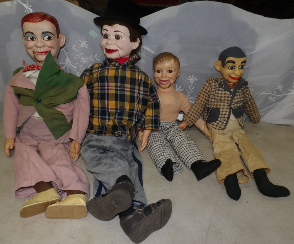 lot of ventriloquist dolls: lot of ventriloquist dolls. "ALL DESCRIPTIONS AND ANY CONDITION STATEMENT GIVEN BY LANGSTON AUCTION GALLERY ARE STRICTLY OPINIONS AND LANGSTON'S SHALL HAVE NO RESPONSIBILITY FOR ERRORS OR OMISSIONS. T