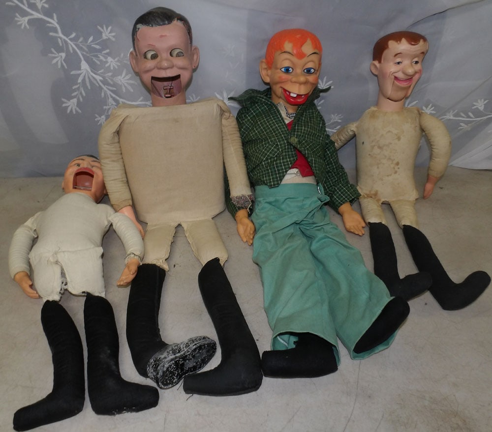 lot of ventriloquist dolls: lot of ventriloquist dolls. "ALL DESCRIPTIONS AND ANY CONDITION STATEMENT GIVEN BY LANGSTON AUCTION GALLERY ARE STRICTLY OPINIONS AND LANGSTON'S SHALL HAVE NO RESPONSIBILITY FOR ERRORS OR OMISSIONS. T