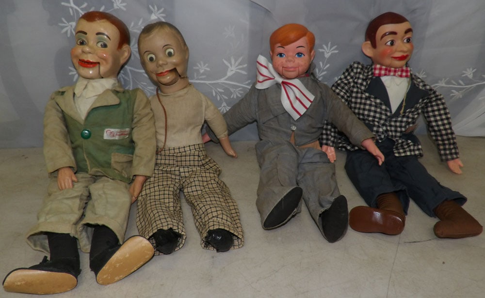 lot of ventriloquist dolls: lot of ventriloquist dolls. "ALL DESCRIPTIONS AND ANY CONDITION STATEMENT GIVEN BY LANGSTON AUCTION GALLERY ARE STRICTLY OPINIONS AND LANGSTON'S SHALL HAVE NO RESPONSIBILITY FOR ERRORS OR OMISSIONS. T