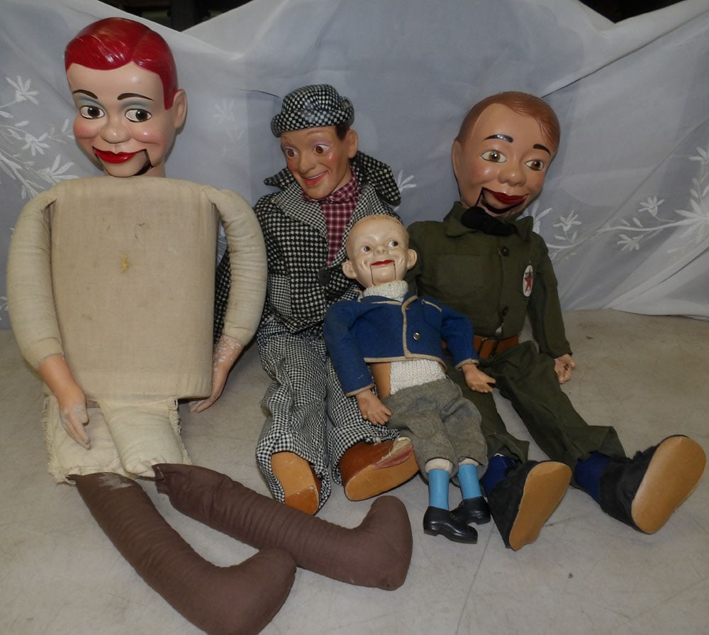 lot of ventriloquist dolls: lot of ventriloquist dolls. "ALL DESCRIPTIONS AND ANY CONDITION STATEMENT GIVEN BY LANGSTON AUCTION GALLERY ARE STRICTLY OPINIONS AND LANGSTON'S SHALL HAVE NO RESPONSIBILITY FOR ERRORS OR OMISSIONS. T