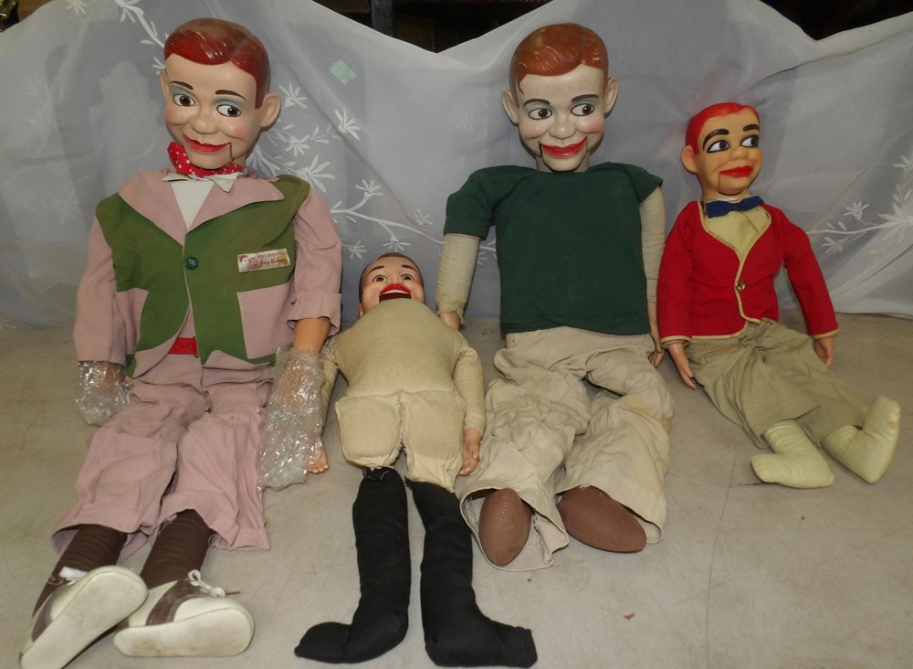 lot of ventriloquist dolls: lot of ventriloquist dolls. "ALL DESCRIPTIONS AND ANY CONDITION STATEMENT GIVEN BY LANGSTON AUCTION GALLERY ARE STRICTLY OPINIONS AND LANGSTON'S SHALL HAVE NO RESPONSIBILITY FOR ERRORS OR OMISSIONS. T