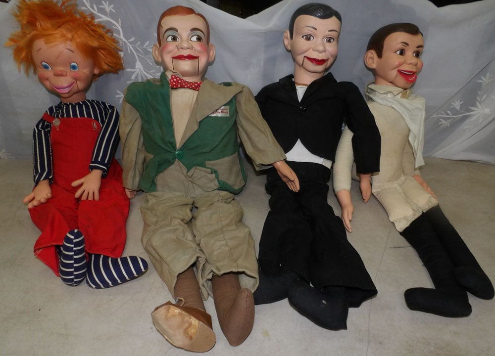 lot of ventriloquist dolls: lot of ventriloquist dolls. "ALL DESCRIPTIONS AND ANY CONDITION STATEMENT GIVEN BY LANGSTON AUCTION GALLERY ARE STRICTLY OPINIONS AND LANGSTON'S SHALL HAVE NO RESPONSIBILITY FOR ERRORS OR OMISSIONS. T