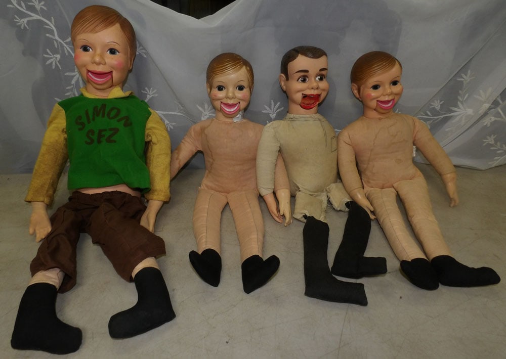 lot of ventriloquist dolls: lot of ventriloquist dolls. "ALL DESCRIPTIONS AND ANY CONDITION STATEMENT GIVEN BY LANGSTON AUCTION GALLERY ARE STRICTLY OPINIONS AND LANGSTON'S SHALL HAVE NO RESPONSIBILITY FOR ERRORS OR OMISSIONS. T