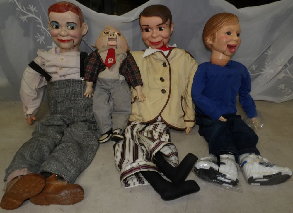 lot of ventriloquist dolls: lot of ventriloquist dolls. "ALL DESCRIPTIONS AND ANY CONDITION STATEMENT GIVEN BY LANGSTON AUCTION GALLERY ARE STRICTLY OPINIONS AND LANGSTON'S SHALL HAVE NO RESPONSIBILITY FOR ERRORS OR OMISSIONS. T