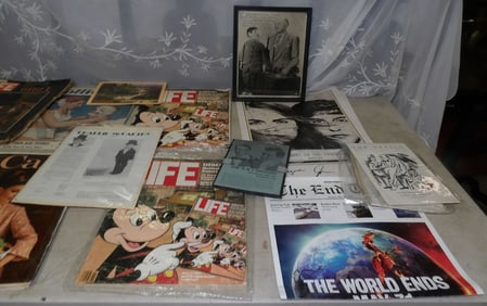 lot of vintage live magazines and posters