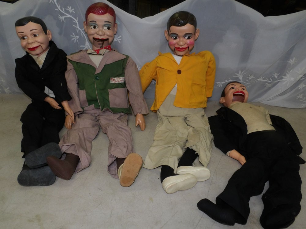 lot of ventriloquist dolls: lot of ventriloquist dolls. "ALL DESCRIPTIONS AND ANY CONDITION STATEMENT GIVEN BY LANGSTON AUCTION GALLERY ARE STRICTLY OPINIONS AND LANGSTON'S SHALL HAVE NO RESPONSIBILITY FOR ERRORS OR OMISSIONS. T