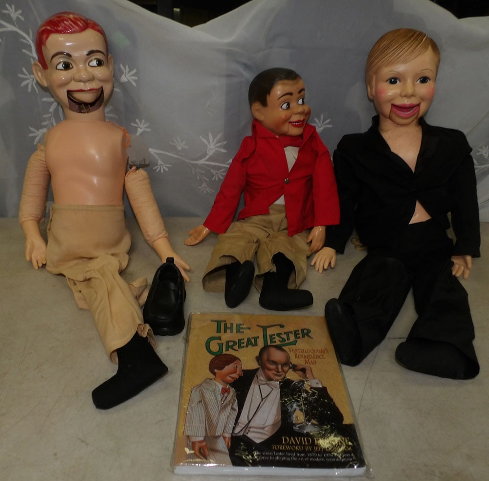 lot of ventriloquist dolls: lot of ventriloquist dolls. "ALL DESCRIPTIONS AND ANY CONDITION STATEMENT GIVEN BY LANGSTON AUCTION GALLERY ARE STRICTLY OPINIONS AND LANGSTON'S SHALL HAVE NO RESPONSIBILITY FOR ERRORS OR OMISSIONS. T