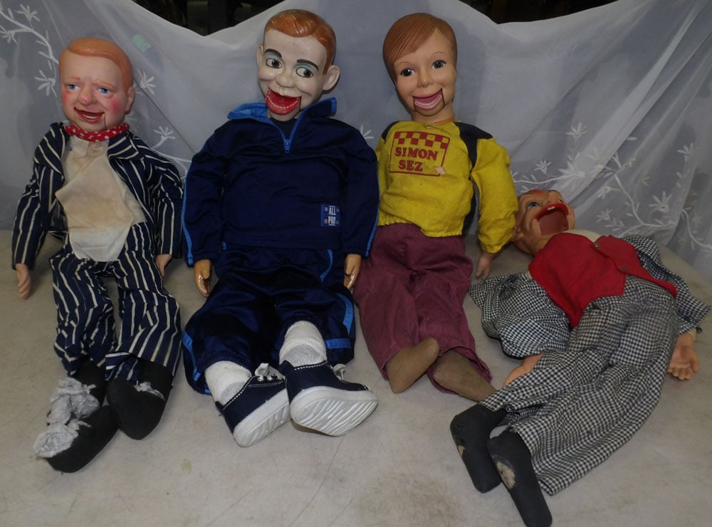 lot of ventriloquist dolls: lot of ventriloquist dolls. "ALL DESCRIPTIONS AND ANY CONDITION STATEMENT GIVEN BY LANGSTON AUCTION GALLERY ARE STRICTLY OPINIONS AND LANGSTON'S SHALL HAVE NO RESPONSIBILITY FOR ERRORS OR OMISSIONS. T