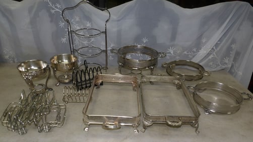 lot of silverplated stands