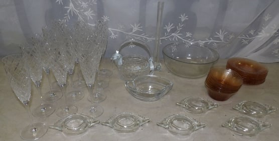 lot of glass items