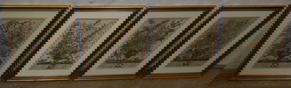 4 framed month engravings (1 of 5)