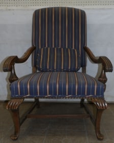 cherry and upholstered library chair