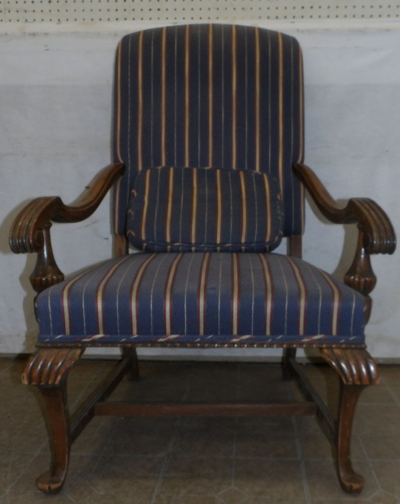 cherry and upholstered library chair (1 of 4)