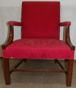 mahogany and upholstered library chair