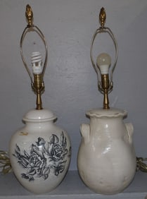 Two Pottery Lamps