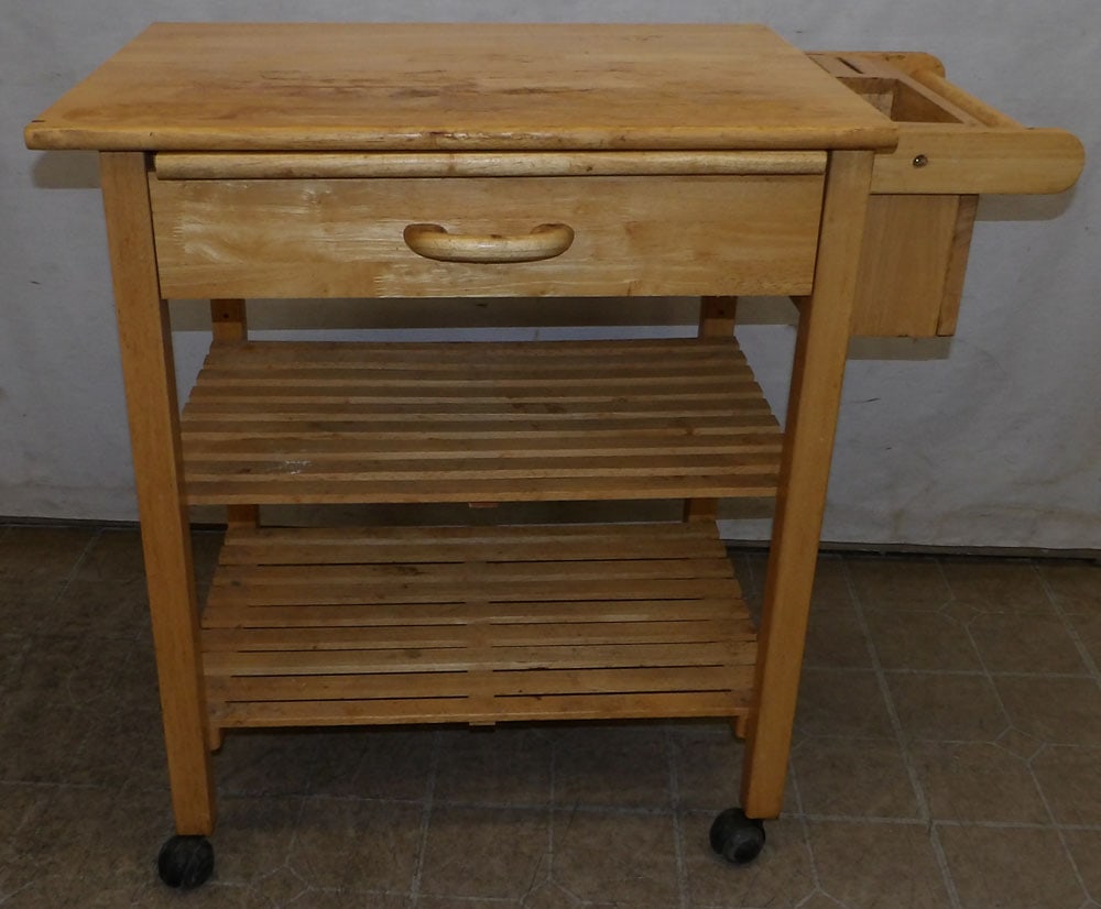 Maple Kitchen Island Butcher Block with Slide & Drawer (1 of 5)