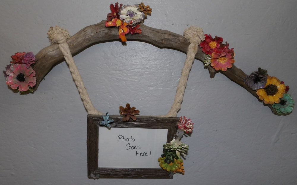 Decorative Driftwood Photo Frame: Decorative Driftwood Photo Frame . 27" W "ALL DESCRIPTIONS AND ANY CONDITION STATEMENT GIVEN BY LANGSTON AUCTION GALLERY ARE STRICTLY OPINIONS AND LANGSTON'S SHALL HAVE NO RESPONSIBILITY FOR ERRORS OR