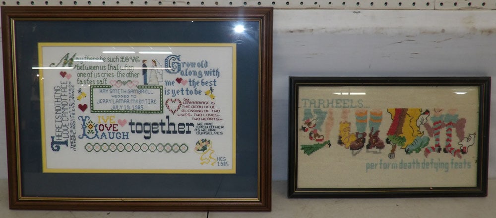 two framed needleworks (1 of 5)