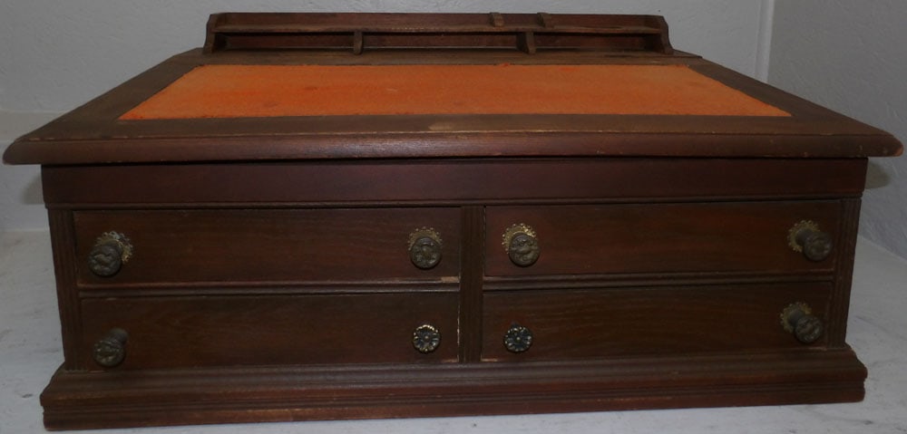 antique walnut school masters desk (1 of 6)