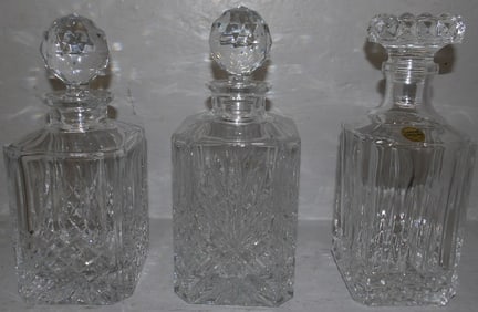 3 crystal decanters