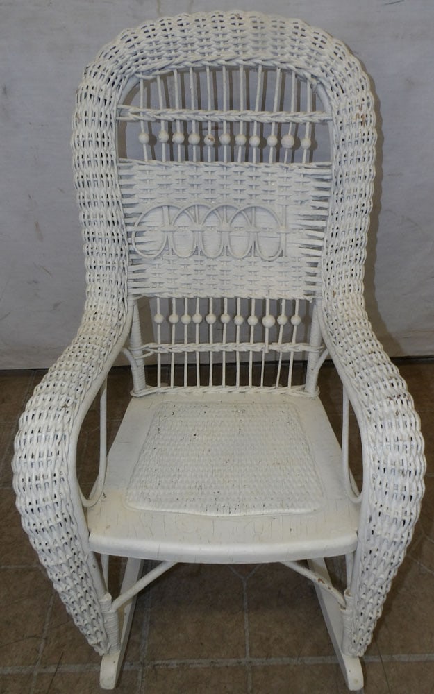 painted wicker child's rocker (1 of 4)