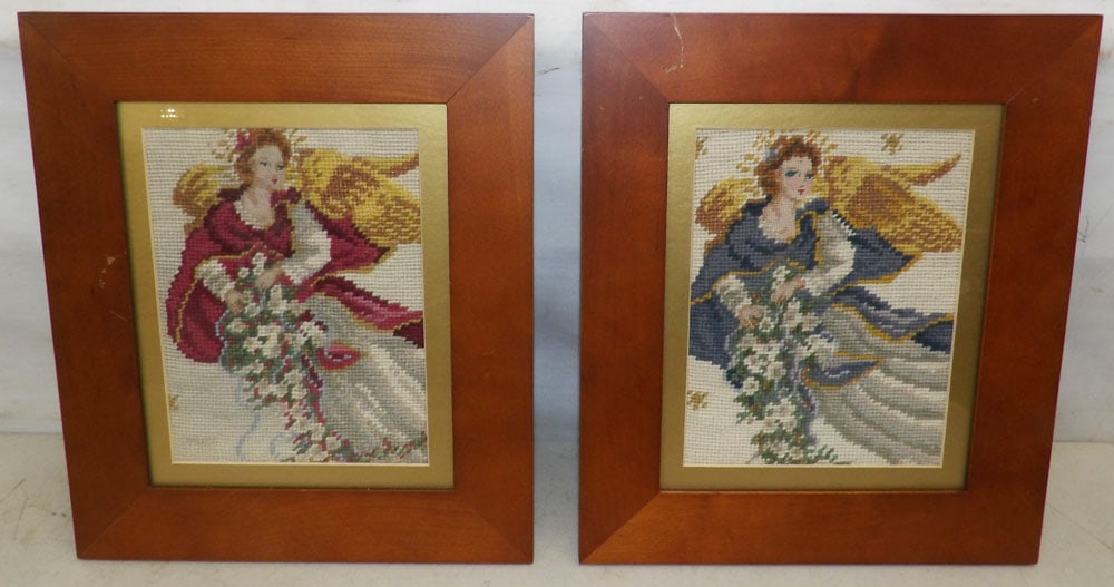 two framed needleworks (1 of 4)
