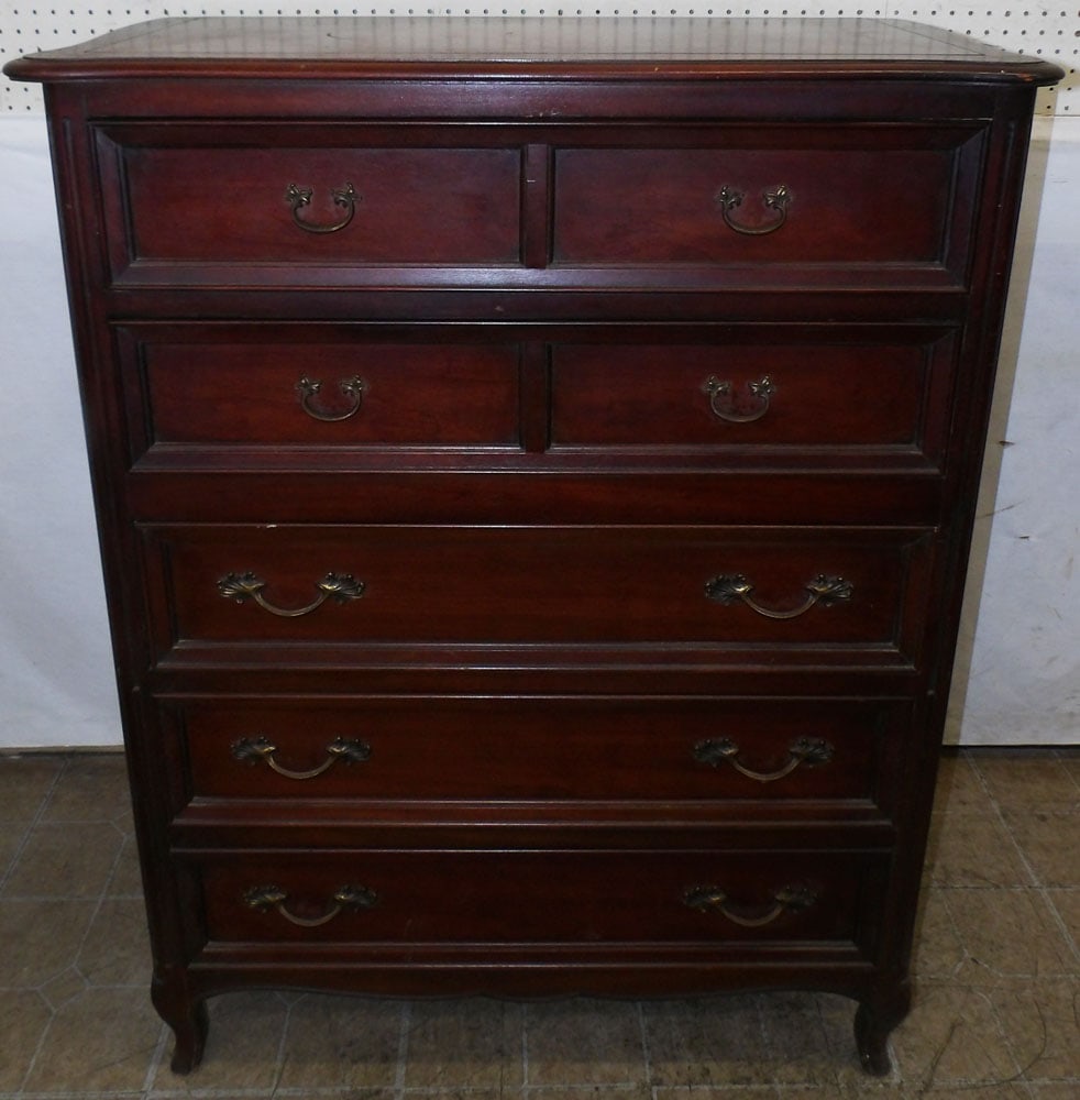 cherry 5 drawer chest by century (1 of 6)