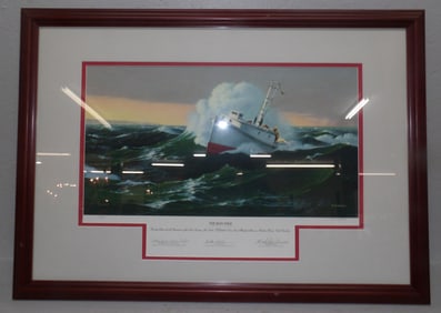 framed ship print pencil signed