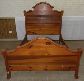 antique pine full size bed with rails