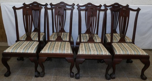 set of 8 antique mahogany dining chairs
