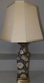 oriental painted porcelain vase made into lamp