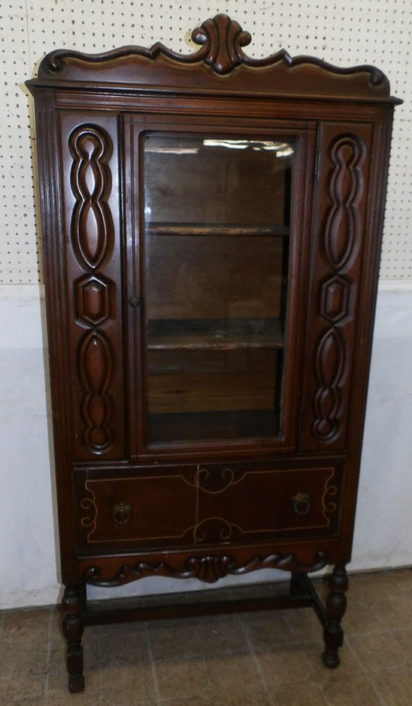 antique pine China cabinet (1 of 6)