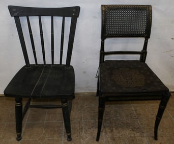 two antique side chairs